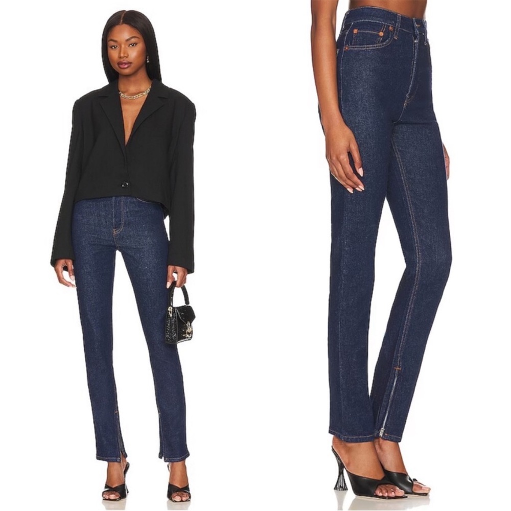 Re/Done Super High Drainpipe Jeans in Rigid Like Size 27